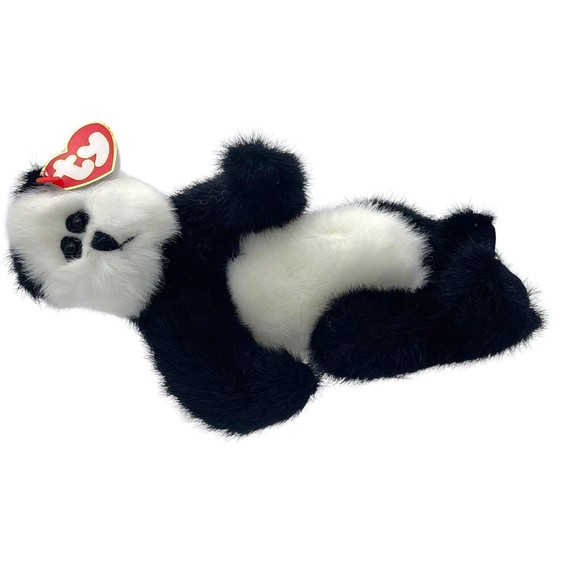 Ty Attic Treasures Collection Beanie Baby CHECKERS the Panda Bear RETIRED - Picture 2 of 9